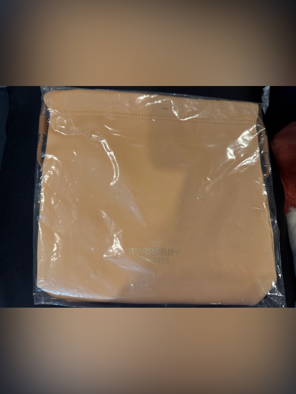 Burberry goddess tan silky cosmetics pouch